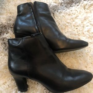 Mango black block heel boots size 8
